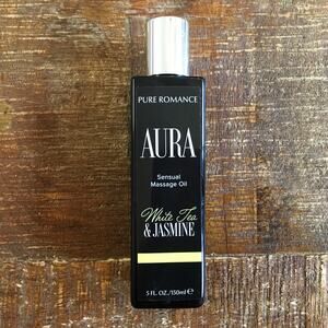 Pure Romance Aura Sensual Massage Oil White Tea & Jasmine NEW SEALED 5 fl oz